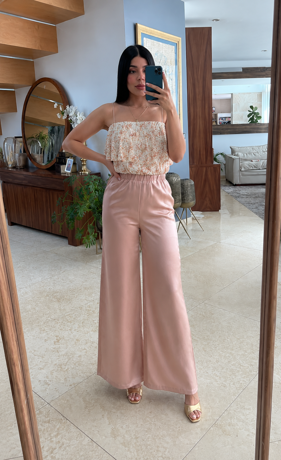 Fanco lentejuela coral pastel