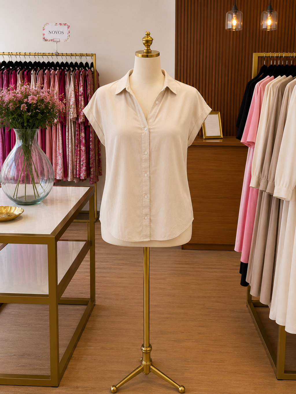 Current beige 100% seda (silk)
