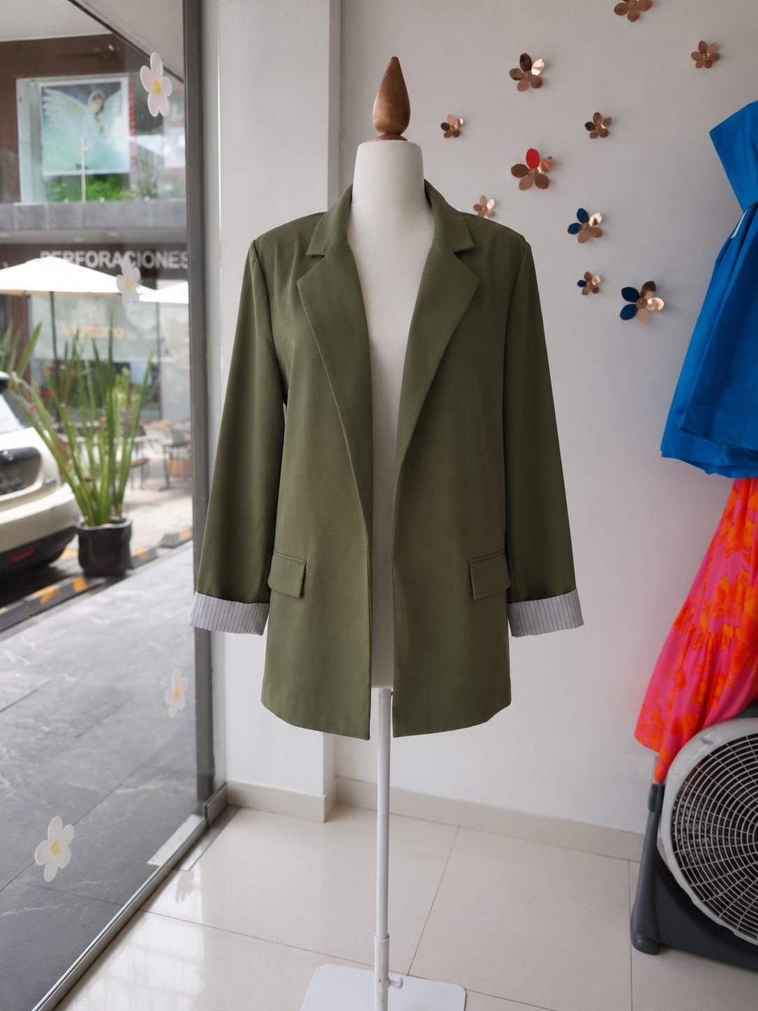 Blazer lino Love olivo