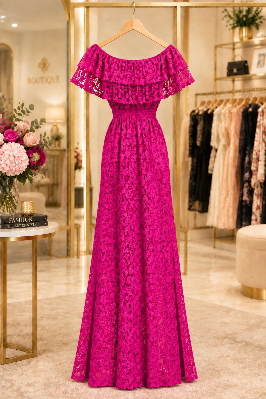 Clothing encaje  fucsia