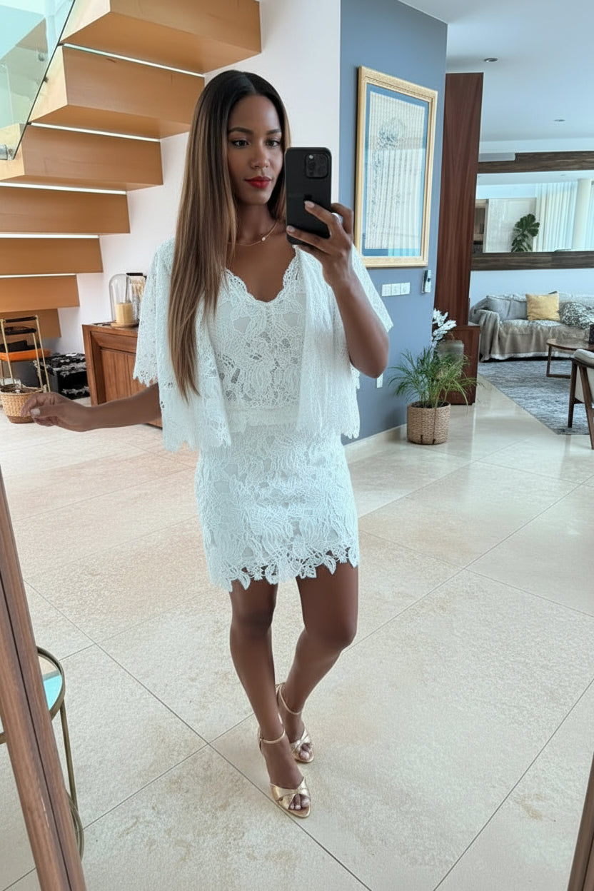 JustM encaje blanco set 3 pzas