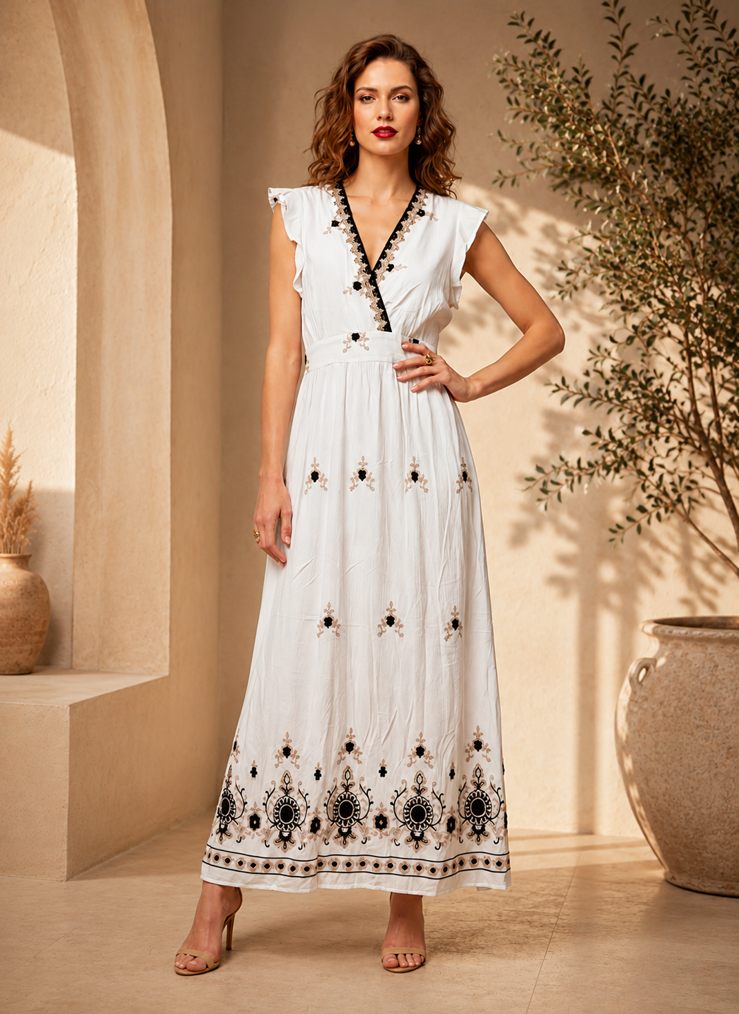 Maxi Everlynn app negro bordado